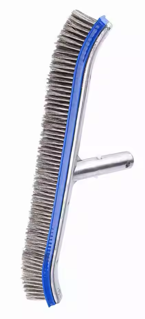 Zwembad Stalen Reinigingsborstel – 44 cm Breed, Aluminium Frame & Roestvrijstalen Borstelharen
