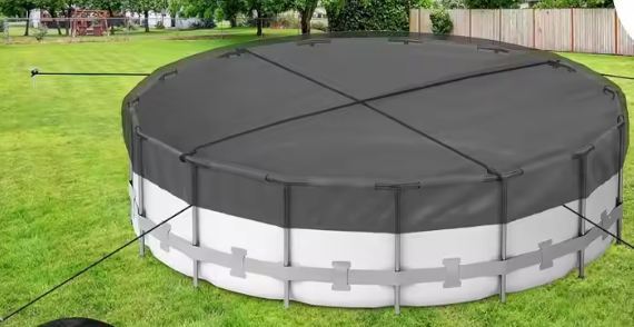 Ronde Zwembadafdekking – 310 cm, Waterdicht & Scheurbestendig, Inclusief Bevestigingsset