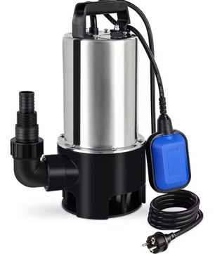 RVS Dompelpomp – 1100W, 16500 L/u, Vuilwaterpomp met Vlotterschakelaar
