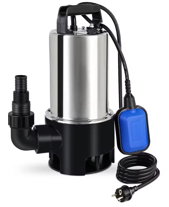 RVS Dompelpomp – 1100W, 16500 L/u, Vuilwaterpomp met Vlotterschakelaar