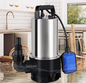 RVS Dompelpomp – 1100W, 16500 L/u, Vuilwaterpomp met Vlotterschakelaar