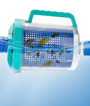 Zwembadbladcollector met 5 Skimmersokken – Inline Zwembadvacuümfilter & Leaf Canister
