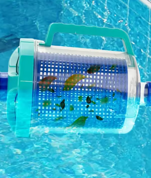 Zwembadbladcollector met 5 Skimmersokken – Inline Zwembadvacuümfilter & Leaf Canister