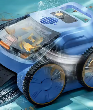 Draadloze Robot Zwembadreiniger – Krachtige Zwembadstofzuiger met 45.000 Pa Zuigkracht, 150 Minuten Werktijd & Wandklimfunctie, Geschikt tot 200 m²