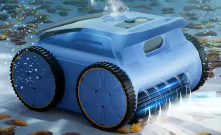 Draadloze Robot Zwembadreiniger – Krachtige Zwembadstofzuiger met 45.000 Pa Zuigkracht, 150 Minuten Werktijd & Wandklimfunctie, Geschikt tot 200 m²