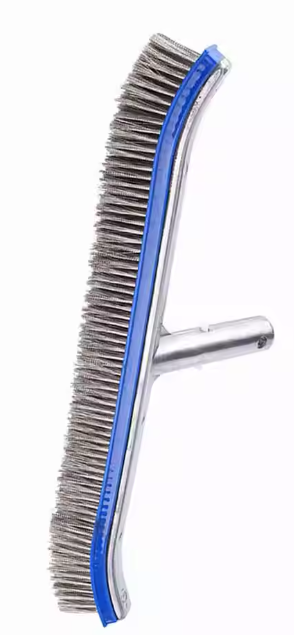 Zwembad Stalen Borstel 44 cm – Voor Wanden, Bodem en Hoeken, Aluminium Frame & Roestvrijstalen Borstels, Duurzaam en Efficiënt