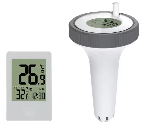 Digitale Zwembadthermometer – Draadloze Thermometer met Binnenhost & Buitensensor, Voor Zwembad, Spa en Aquarium