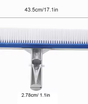 Zwembadborstel 43,5 cm – Aluminium Handvat & Hoge Dichtheid Borstelharen, Voor Zwembaden, Spa & Vijvers
