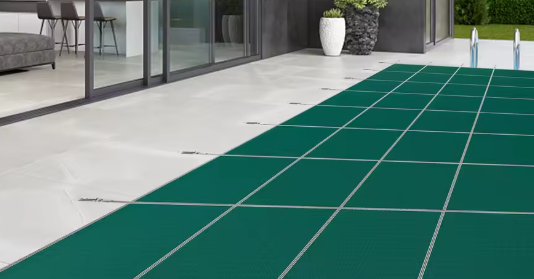 Rechthoekige Zwembadveiligheidsafdekking 490 × 850 cm – Groene Mesh Winterhoes met Installatiekit, Heavy Duty & Kindveilig