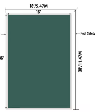 Rechthoekige Zwembadveiligheidsafdekking 550 × 1280 cm of 550 × 1160 cm – Groene Mesh Winterhoes met Complete Installatiekit, Heavy Duty & Kindveilig