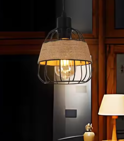 Vintage Lantaarn Hanglamp – Industriële Metalen Plafondlamp