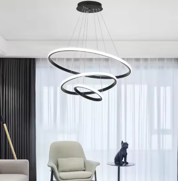 3-Ring Moderne Hanglamp – Dimbare Ronde Luxe Plafondlamp