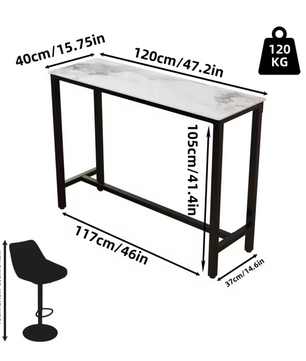Luxe marmeren bartafel 120×40cm – hoog en modern design