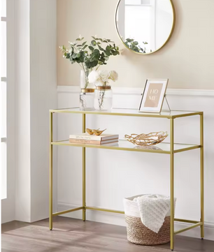 Luxe Consoletafel met Glas – Minimalistisch & Modern, 100×35×80 cm