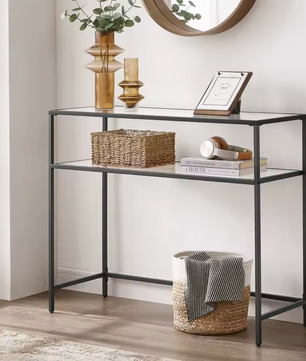 Luxe Consoletafel met Glas – Minimalistisch & Modern, 100×35×80 cm