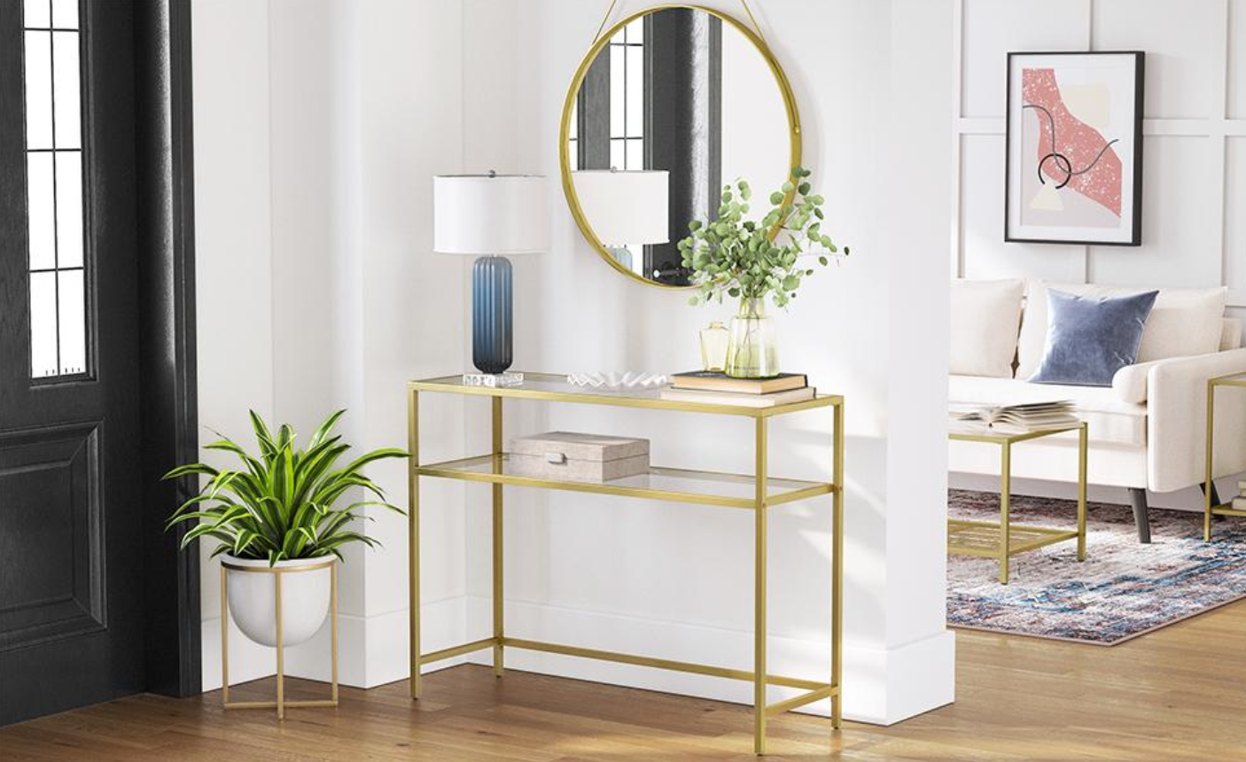 Luxe Consoletafel met Glas – Minimalistisch & Modern, 100×35×80 cm