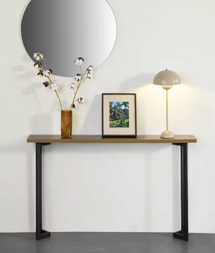 Industriële Consoletafel – Landelijk Design met Metalen Frame, 120x20cm