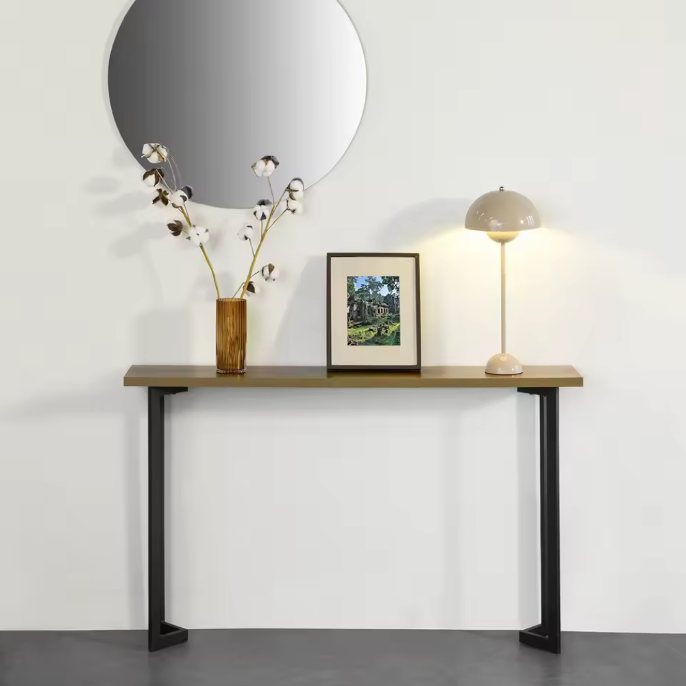 Industriële Consoletafel – Landelijk Design met Metalen Frame, 120x20cm
