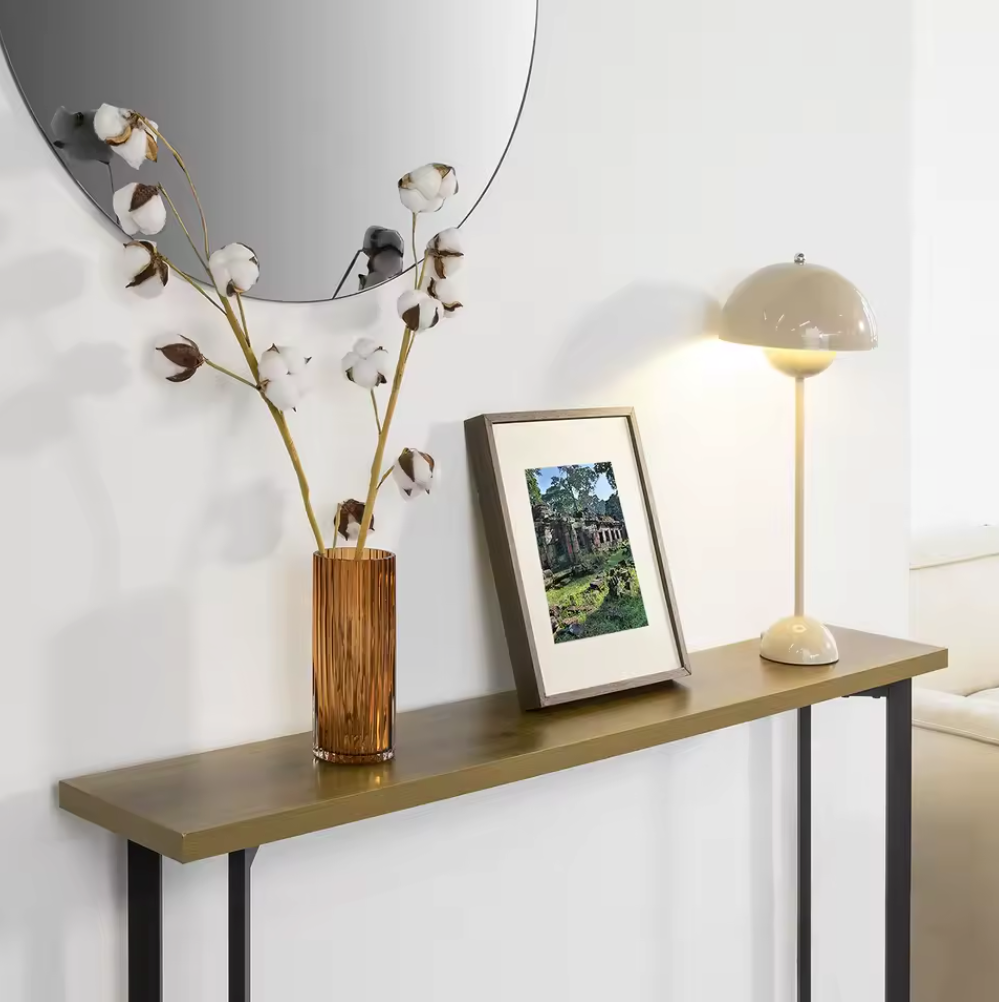 Industriële Consoletafel – Landelijk Design met Metalen Frame, 120x20cm