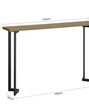 Industriële Consoletafel – Landelijk Design met Metalen Frame, 120x20cm