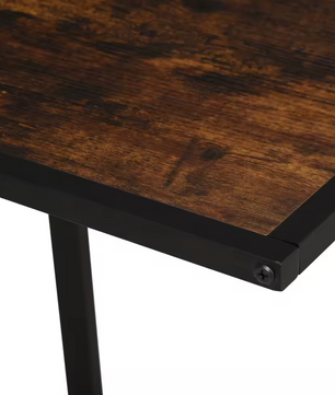 Industrieel C-Vormige Bijzettafel – MDF & Metaal, Rustiek-Bruin