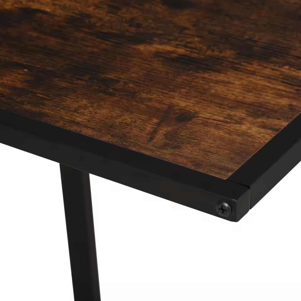 Industrieel C-Vormige Bijzettafel – MDF & Metaal, Rustiek-Bruin