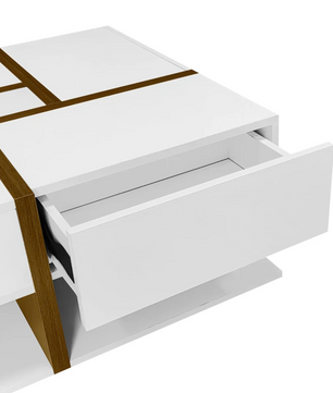 Vierkante salontafel 78cm – met lades en onderplank