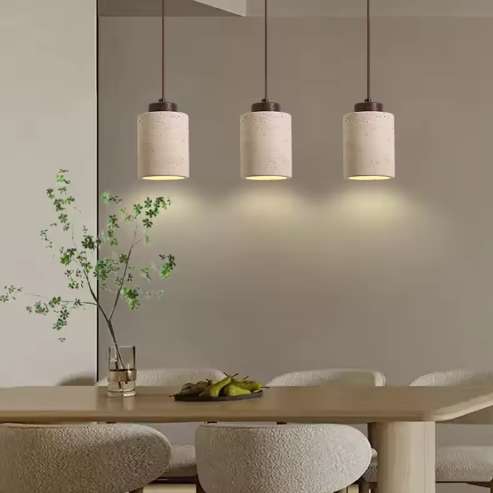 Retro LED Hanglamp – Grotsteen Design Kroonluchter voor Slaapkamer, Nachtkastje & Restaurant
