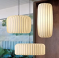 Moderne Japanse Wabi Sabi Kroonluchter – Zijden Hanglamp met E27 Fitting