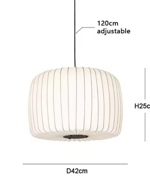 Moderne Japanse Wabi Sabi Kroonluchter – Zijden Hanglamp met E27 Fitting