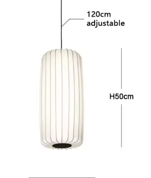Moderne Japanse Wabi Sabi Kroonluchter – Zijden Hanglamp met E27 Fitting