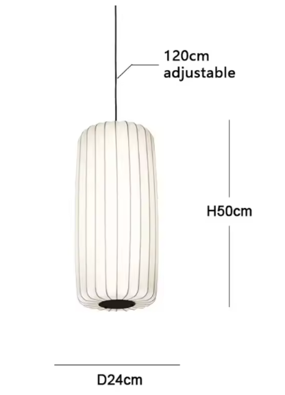 Moderne Japanse Wabi Sabi Kroonluchter – Zijden Hanglamp met E27 Fitting