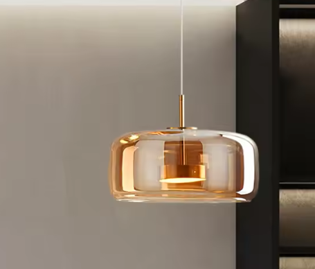 Moderne Glazen Hanglamp – LED Plafondlamp met Verstelbare Hoogte