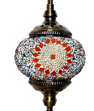 Turkse Marokkaanse Mozaïek Hanglamp – Handgemaakte Glazen Bol & Mediterrane Stijl