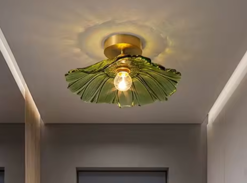 Vintage Glazen Bloem Hanglamp – Sfeervolle Retro Plafondlamp