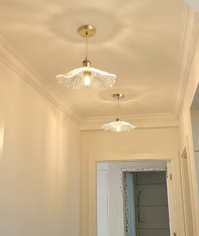 Vintage Glazen Bloem Hanglamp – Sfeervolle Retro Plafondlamp