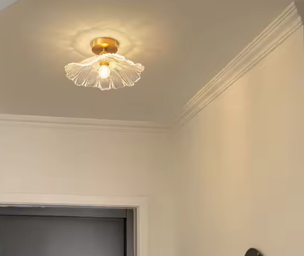 Vintage Glazen Bloem Hanglamp – Sfeervolle Retro Plafondlamp