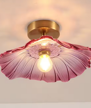 Vintage Glazen Bloem Hanglamp – Sfeervolle Retro Plafondlamp