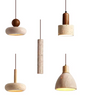 Travertijn Steen Hanglamp – Moderne LED Plafondlamp, Dimbaar & Sfeervol