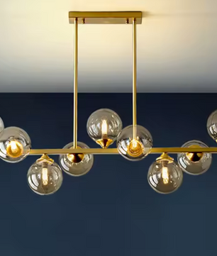 Moderne LED Hanglamp – Glas & Metaal Kroonluchter voor Woonkamer & Eetkamer