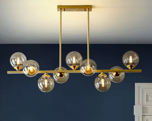 Moderne LED Hanglamp – Glas & Metaal Kroonluchter voor Woonkamer & Eetkamer