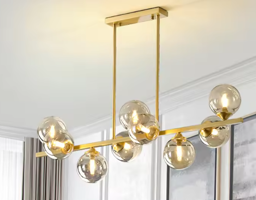 Moderne LED Hanglamp – Glas & Metaal Kroonluchter voor Woonkamer & Eetkamer