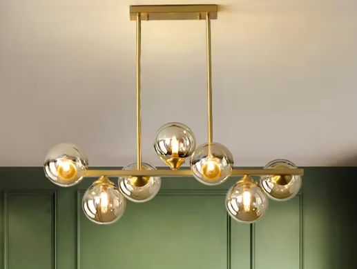 Moderne LED Hanglamp – Glas & Metaal Kroonluchter voor Woonkamer & Eetkamer