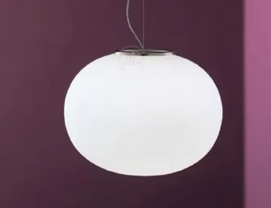 Witte Glazen Bol Hanglamp – Moderne LED Plafondlamp voor Woonkamer, Eetkamer & Slaapkamer