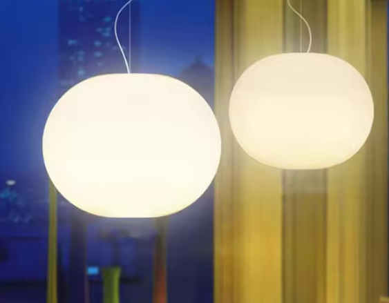 Witte Glazen Bol Hanglamp – Moderne LED Plafondlamp voor Woonkamer, Eetkamer & Slaapkamer