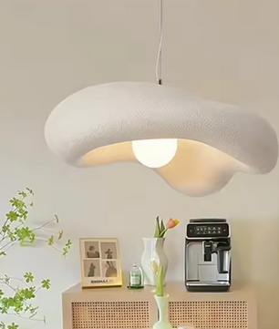 Scandinavische Crème Hanglamp – Minimalistische Wabi-Sabi Kroonluchter voor Woonkamer, Eetkamer & Slaapkamer