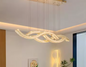 Luxe Kristallen LED Hanglamp – Dimbare Wave Kroonluchter met Afstandsbediening