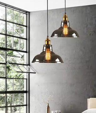 Vintage Glazen Hanglamp – Loft Design Plafondlamp voor Woonkamer & Eetkamer