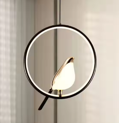 Ekster Vogel LED Hanglamp – Moderne Design Plafondlamp voor Slaapkamer & Nachtkastje