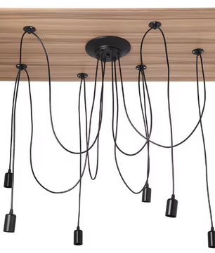 Industriële 6-Lichts Hanglamp – Vintage Plafondlamp E27 Fitting